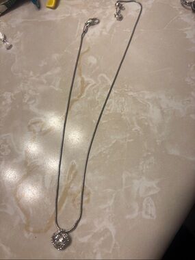 Brighton Silver-tone Crystal Halo Pendant Necklace